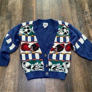 Vintage‎ Ground Control Sports Cardigan Sweater Football Soccer YOUTH Medium 5/6